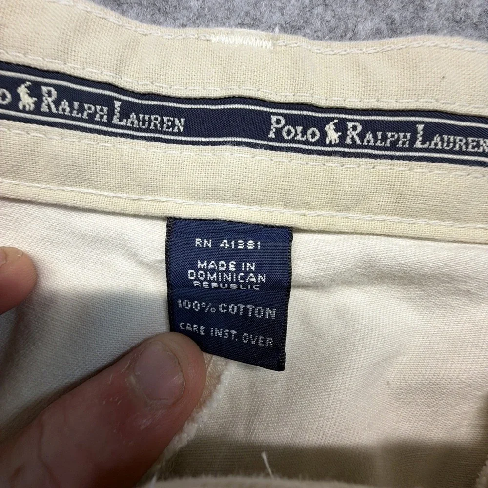 Vtg Polo Ralph Lauren Pants Mens 36x32 (Fits 34x31) Beige Hammond Pleated Chino